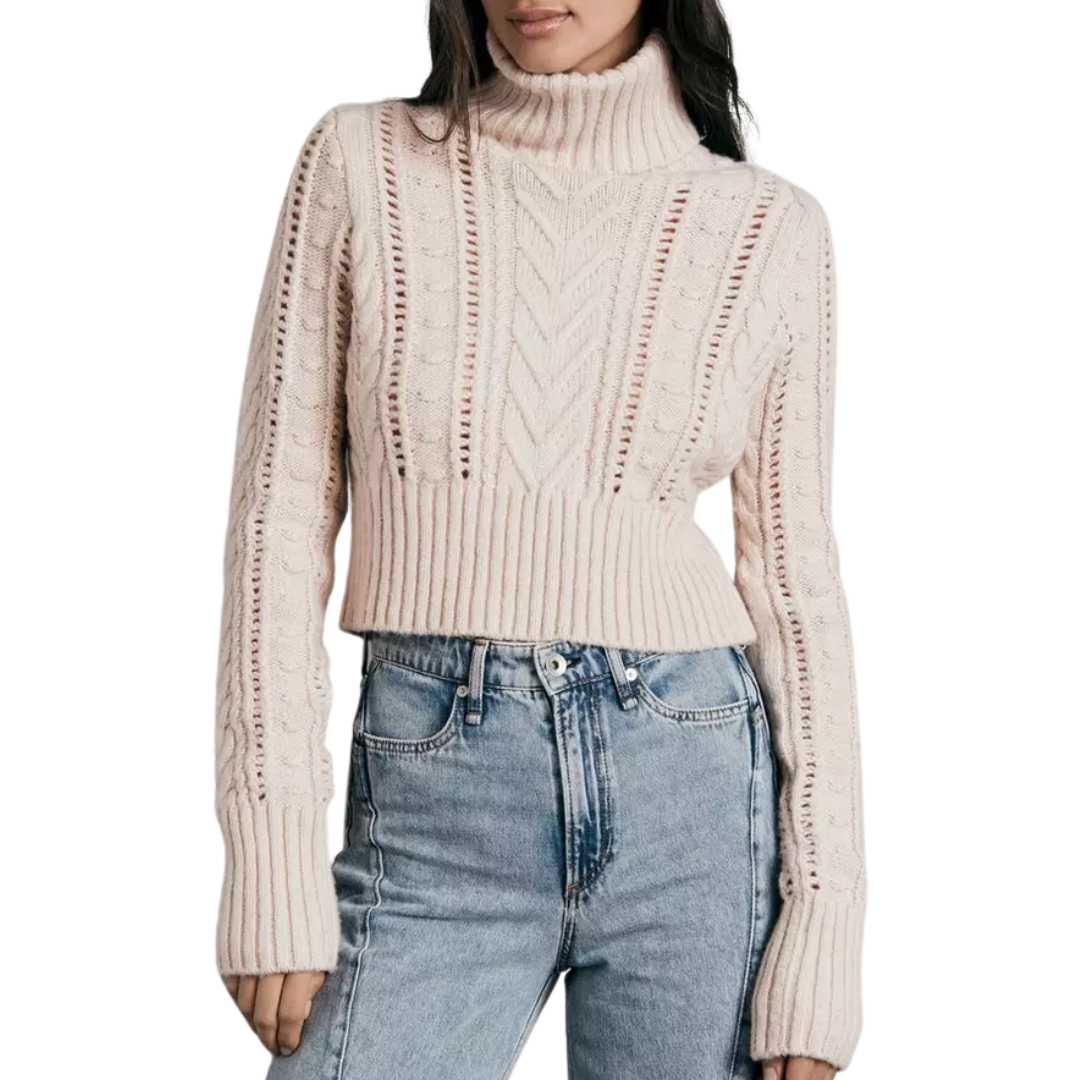 Rag & Bone Elizabeth Wool Cable Turtleneck