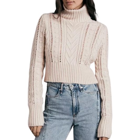 Rag & Bone Elizabeth Wool Cable Turtleneck