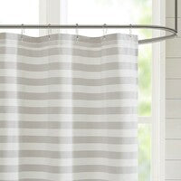 Olliix Home Grey Stripe Shower Curtain