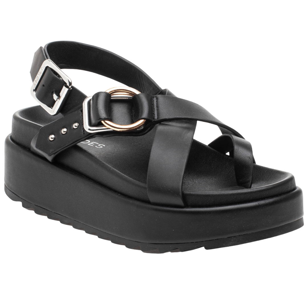 J/Slides Solara Leather Platform Wedges