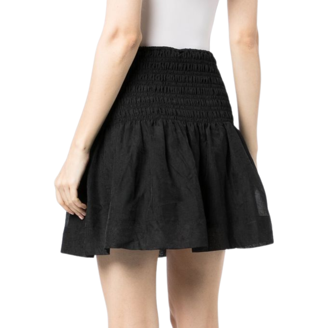 Ganni Crinkled Georgette Mini Skirt