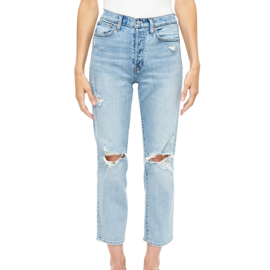 Pistola Charlie High Rise Straight Leg Jeans in Bali Distressed