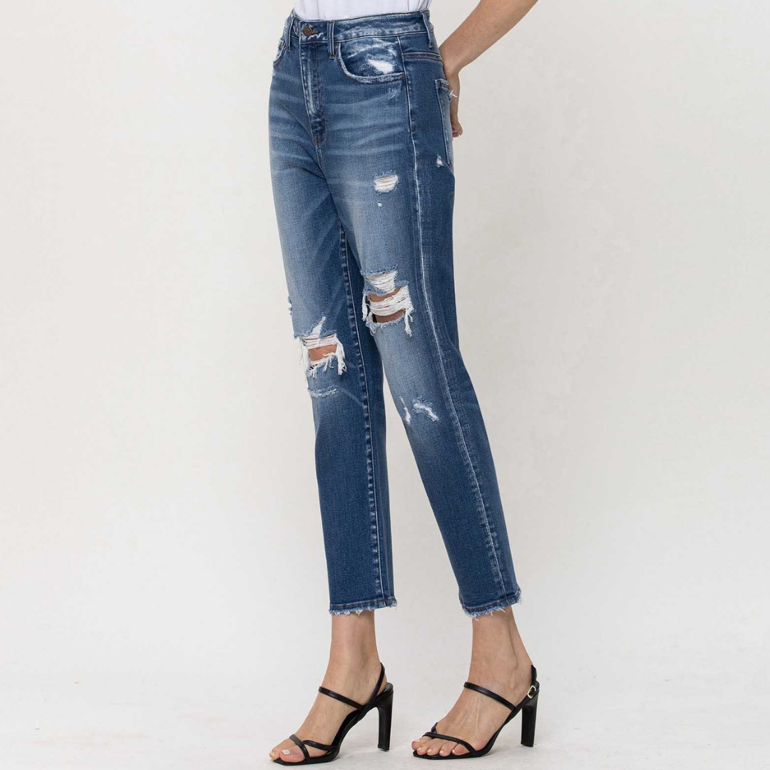 Flying Monkey Small Town Distressed Mom Jeans