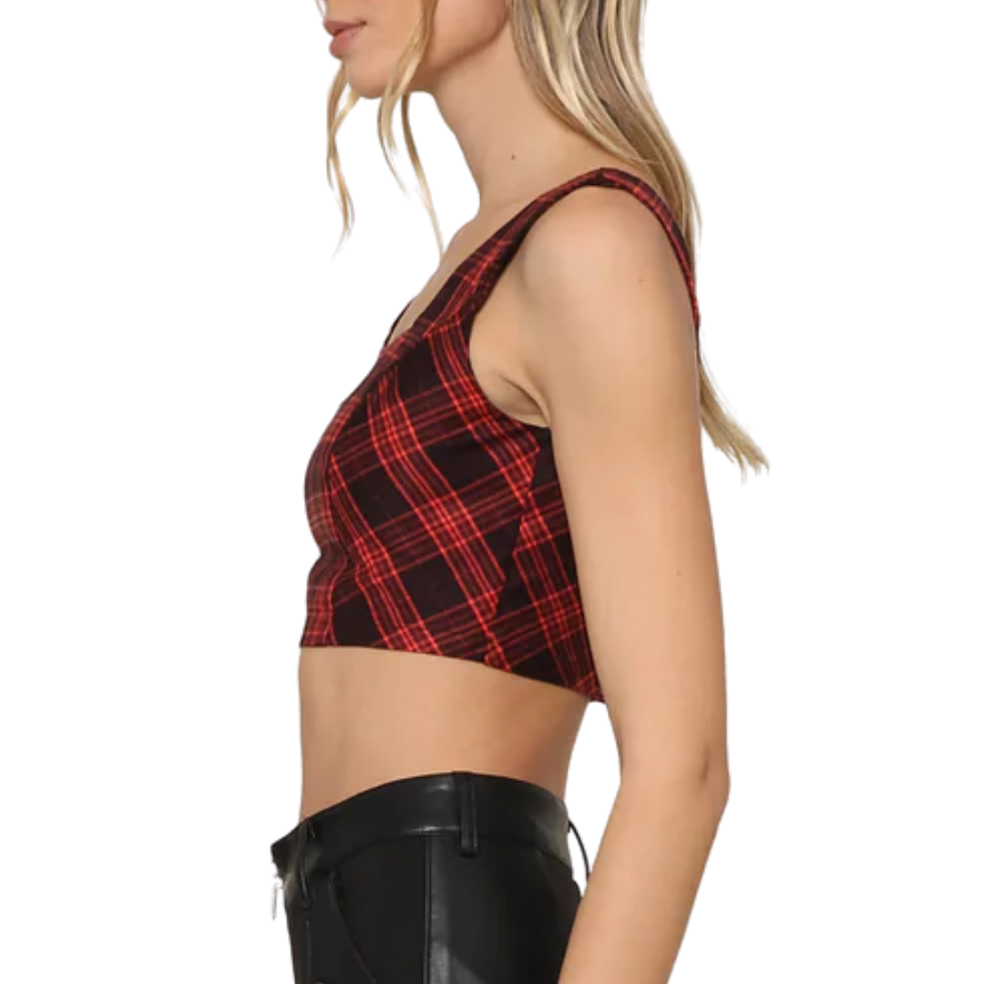 Steve Madden Orchard Plaid Crop Top