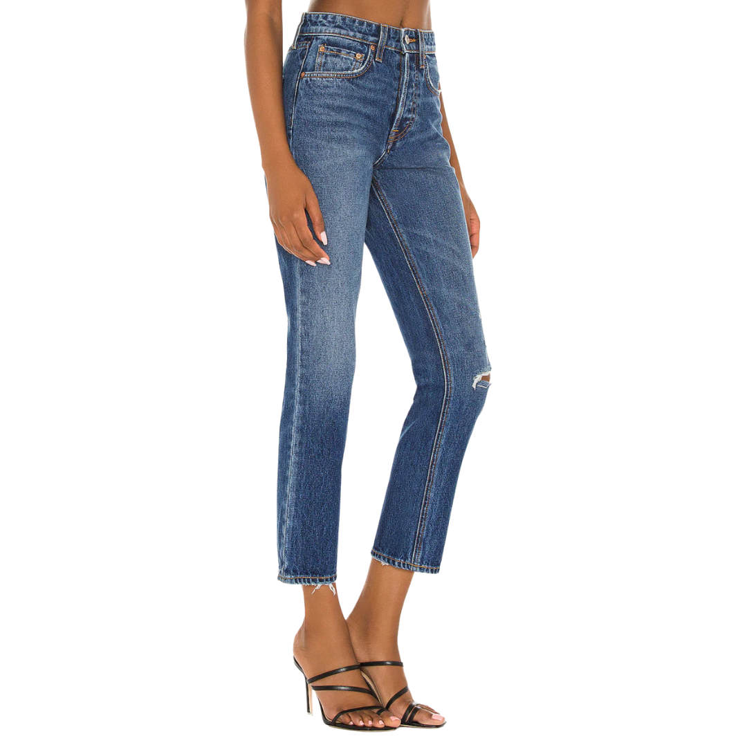 GRLFRND Karolina High Rise Straight Crop Jeans