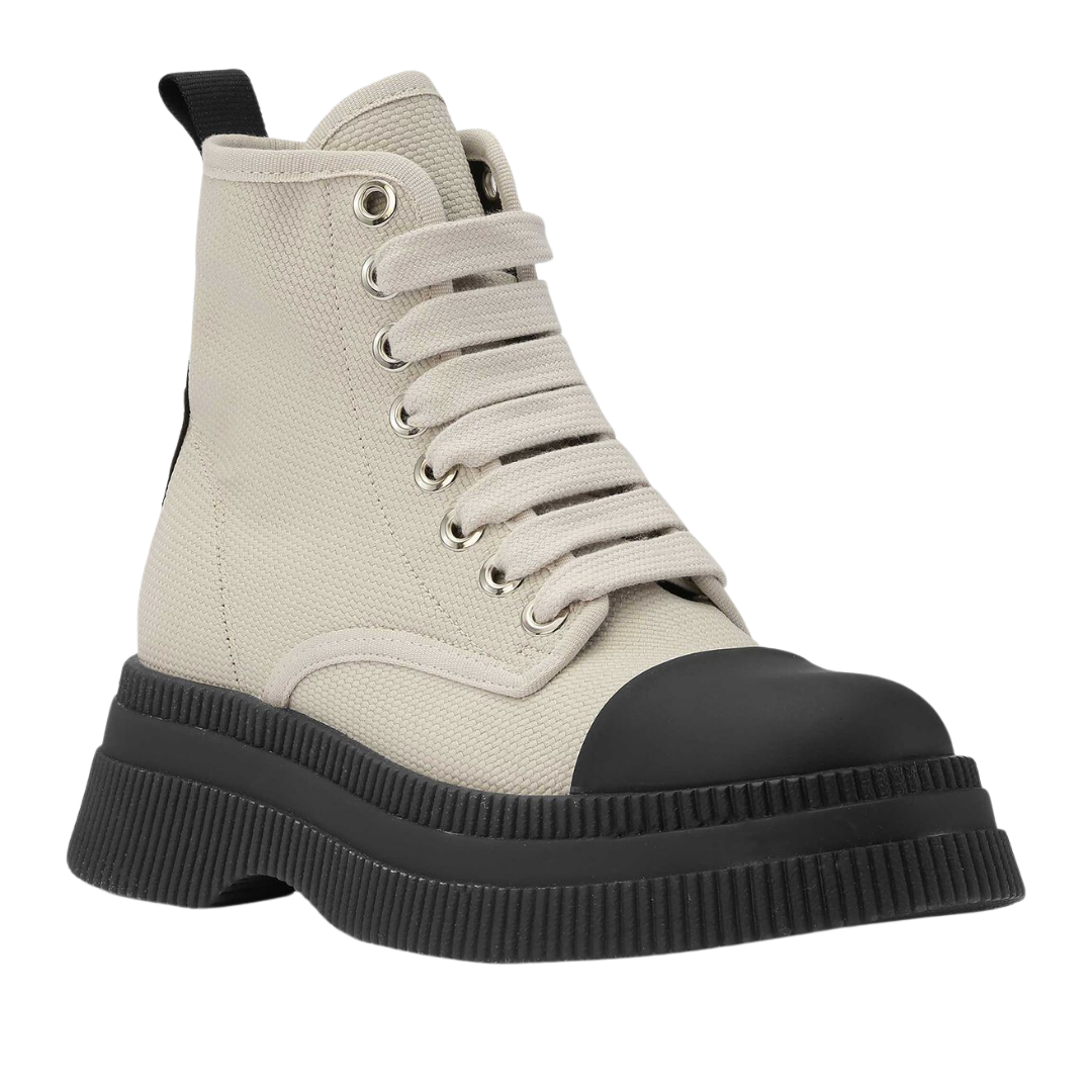 Ganni Creepers Textile Lace Up Boots