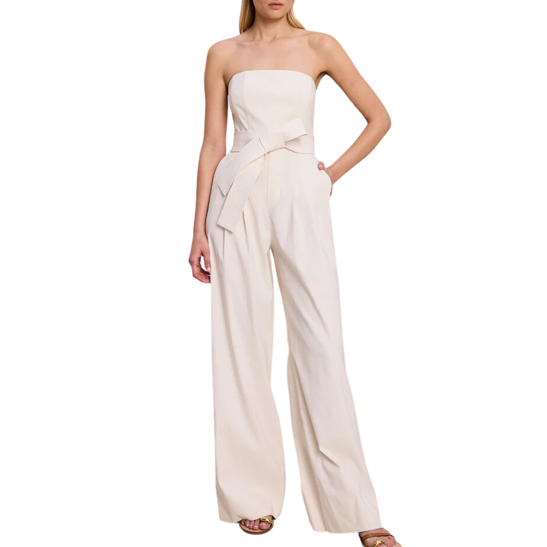 A.L.C Elsie Strapless Linen Jumpsuit