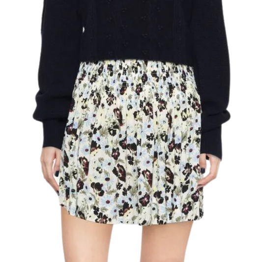 Ganni Printed Crepe Smock Mini Skirt