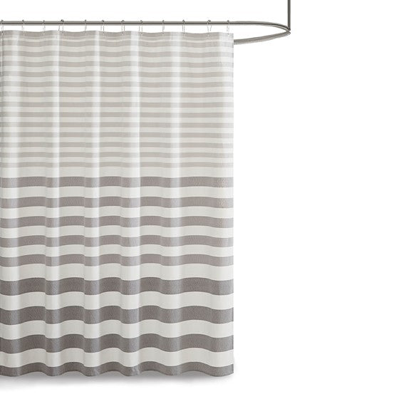 Olliix Home Grey Stripe Shower Curtain