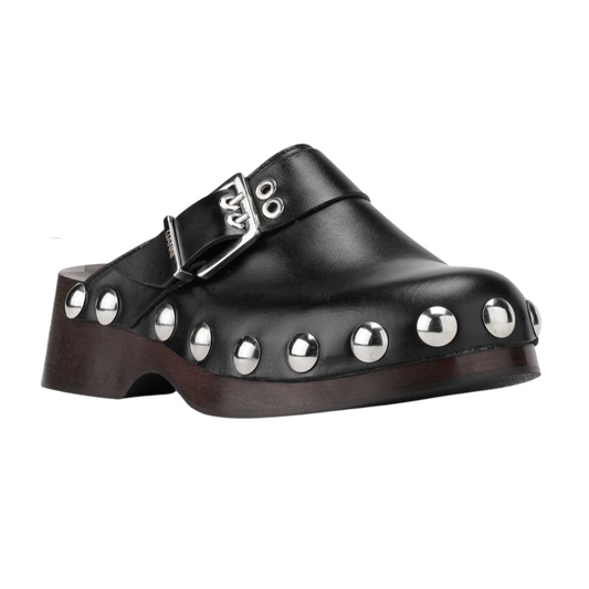 Ganni Studded Leather Clogs