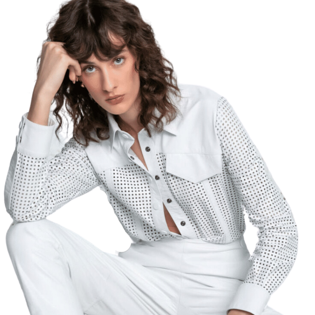 Verosenso Perforated Leather Summer Shirt