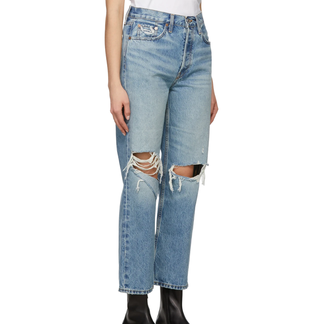 Re/Done Cropped 90's Low Slung Jeans