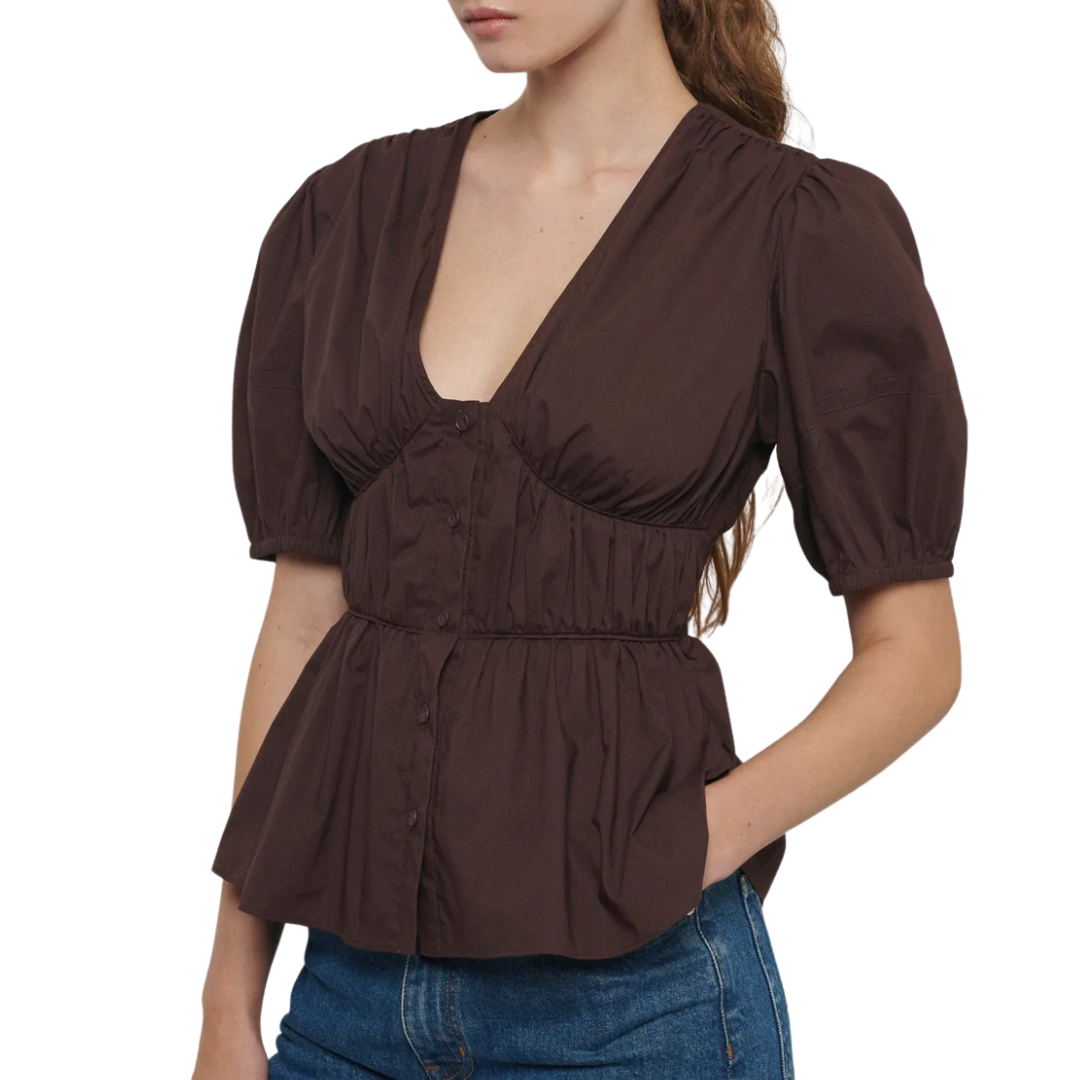 Derek Lam 10 Crosby Maureen Balloon Sleeve Top