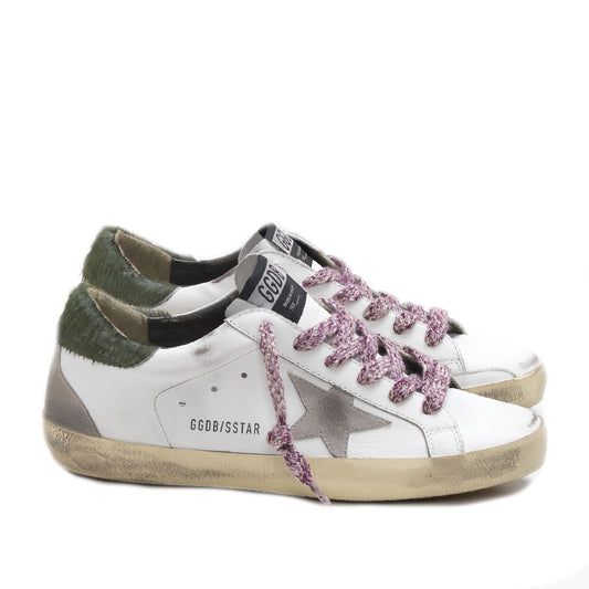 Golden Goose Superstar Low Top Green Pony Sneakers