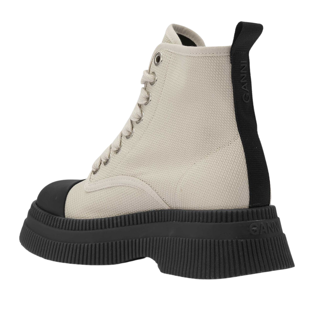 Ganni Creepers Textile Lace Up Boots