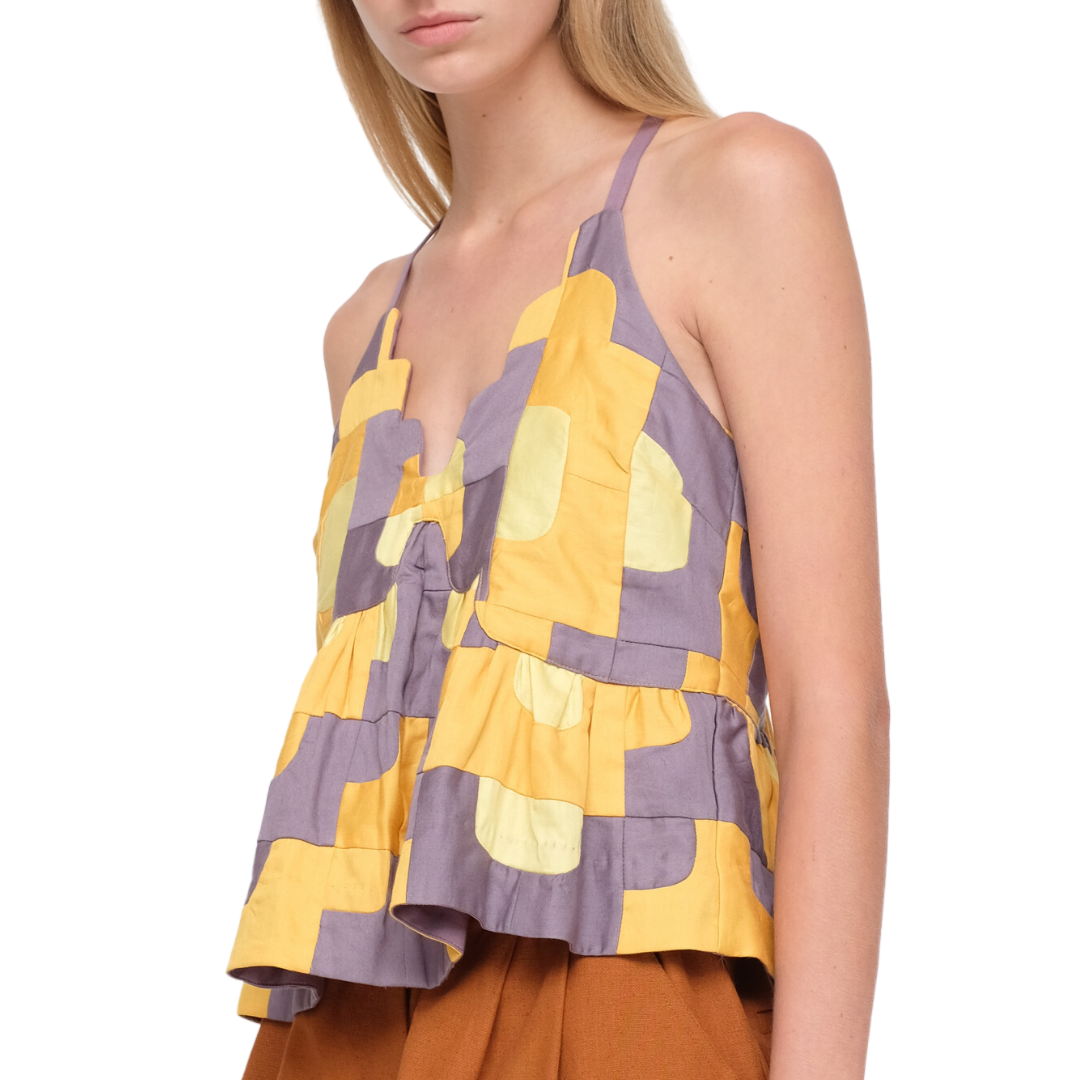 Sea New York Cari Geometric Patchwork Tank