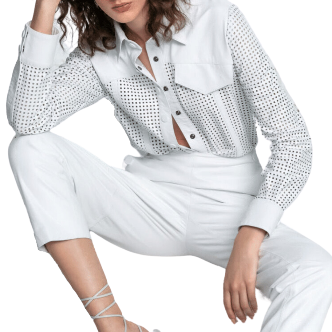 Verosenso Perforated Leather Summer Shirt