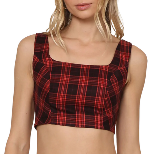 Steve Madden Orchard Plaid Crop Top