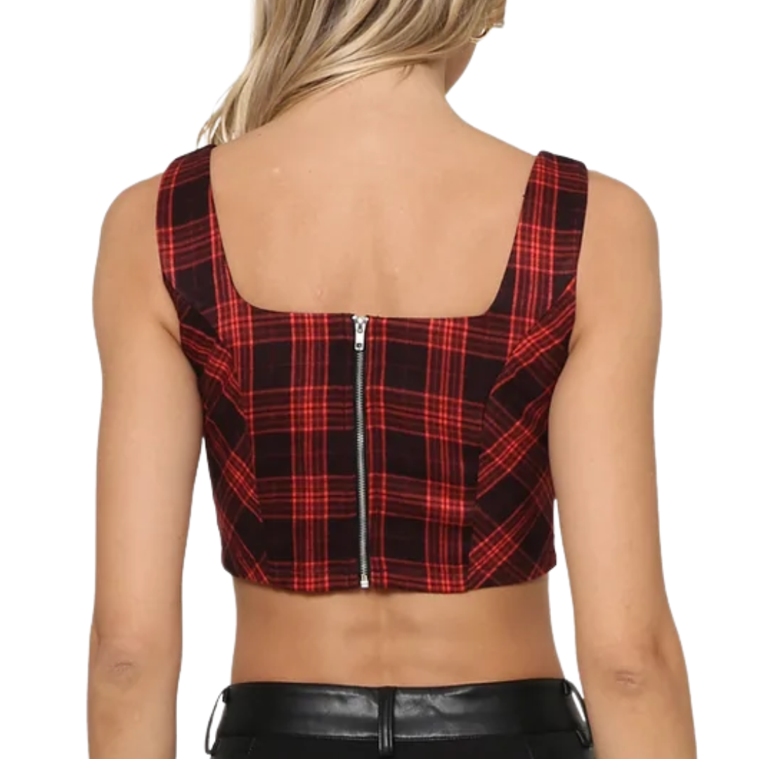 Steve Madden Orchard Plaid Crop Top