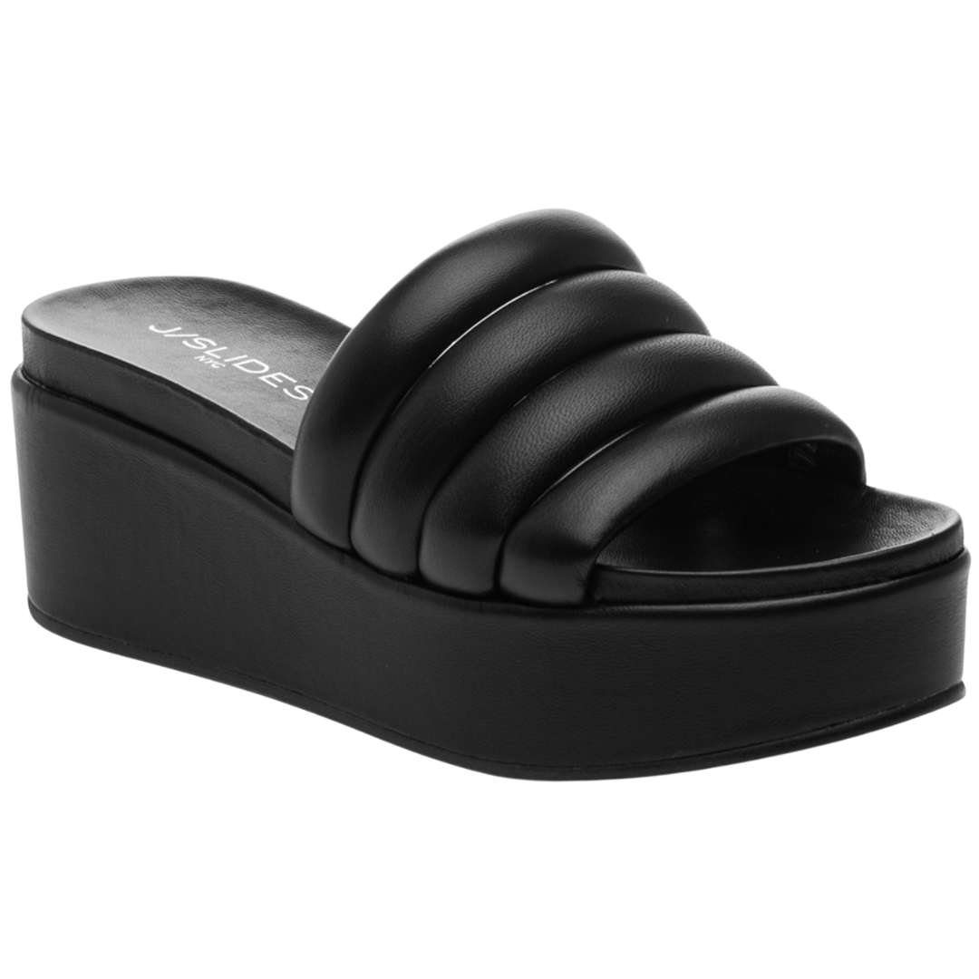 J/Slides Quirky Leather Platform Wedges