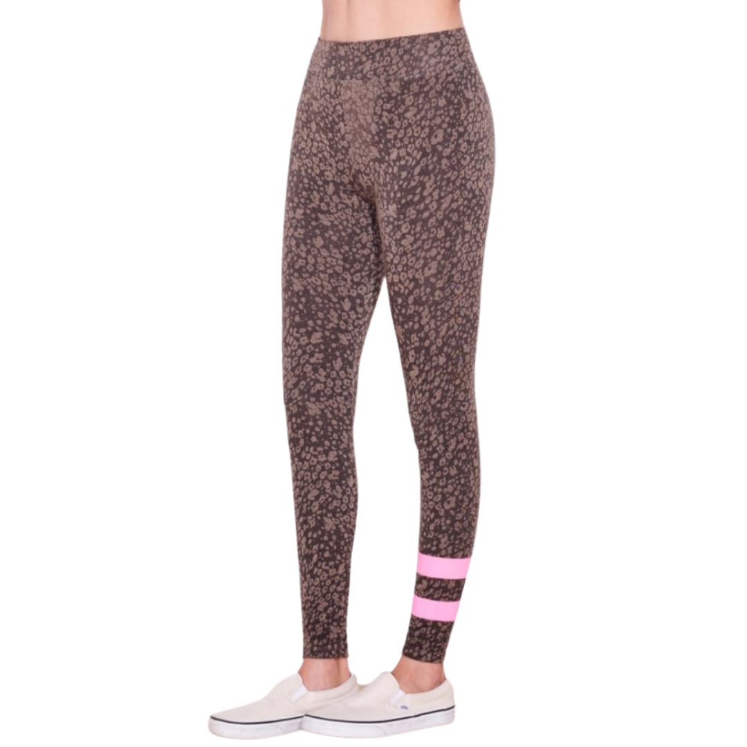 Sundry Striped Floral Yoga Pants