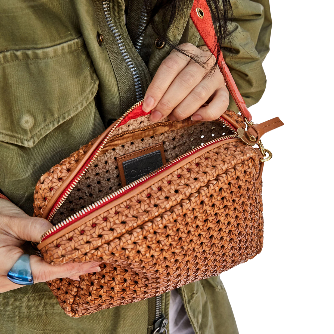 Clare V. Midi Handwoven Crossbody Bag