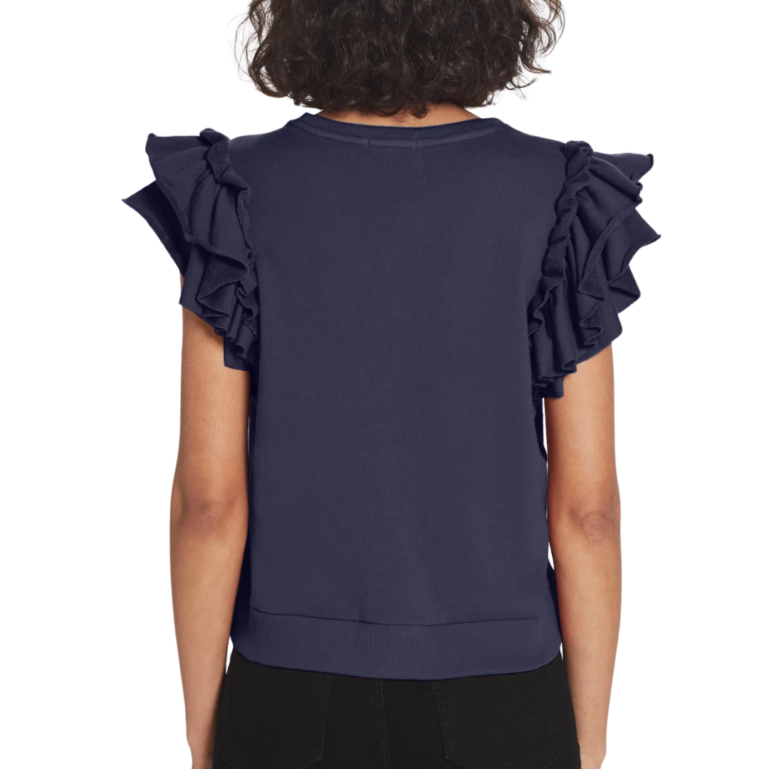 Goldie Sleeveless Ruffle Sweatshirt