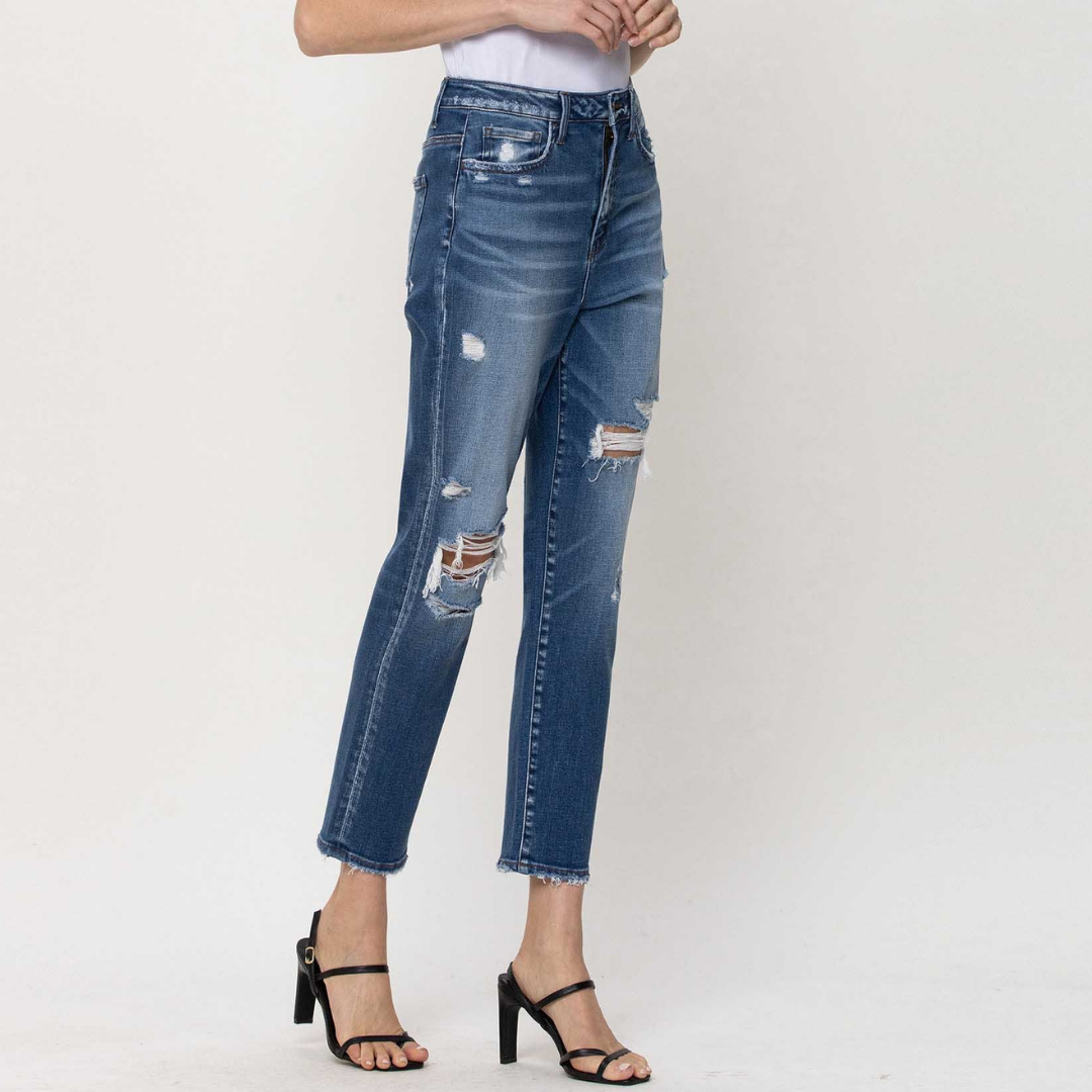 Flying Monkey Small Town Distressed Mom Jeans