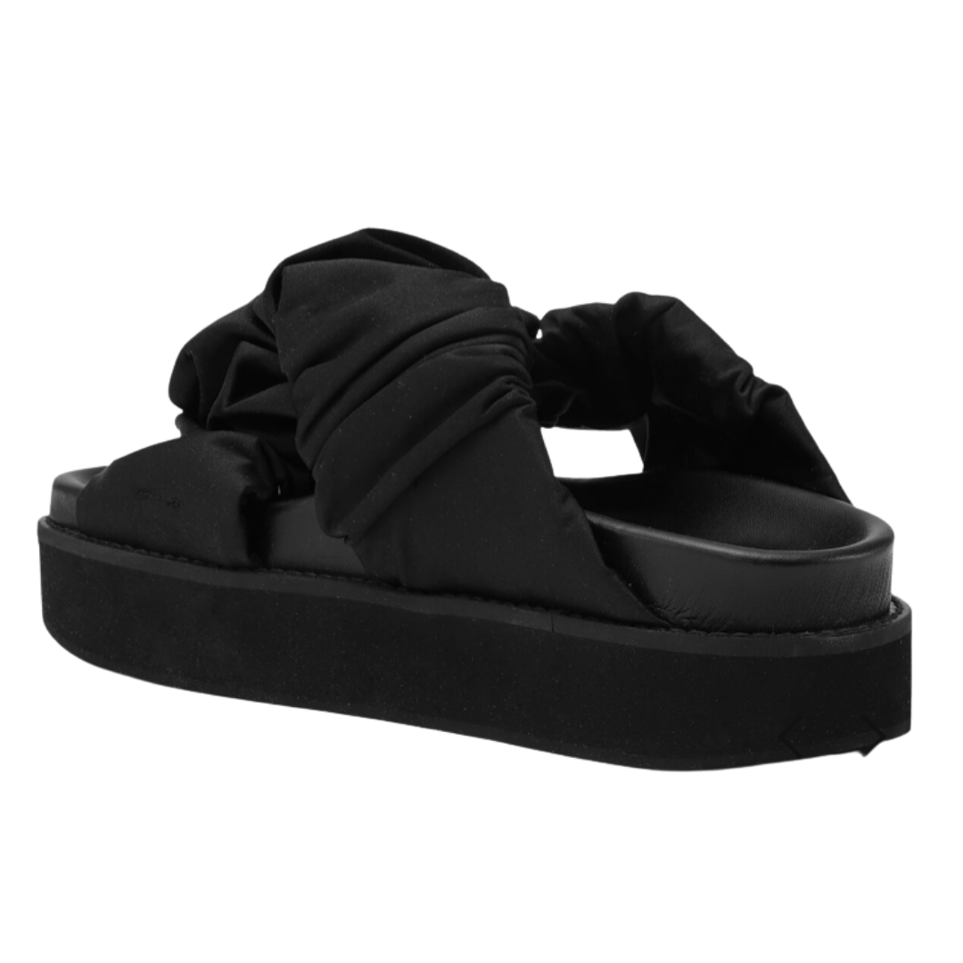 Ganni Low Flatform Ruched Sandals