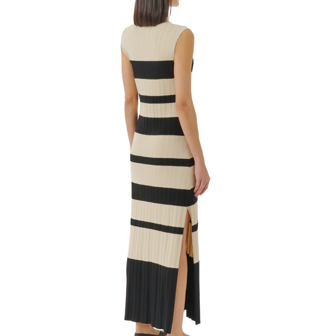 ATM Viscose Variegated Striped Maxi Dress