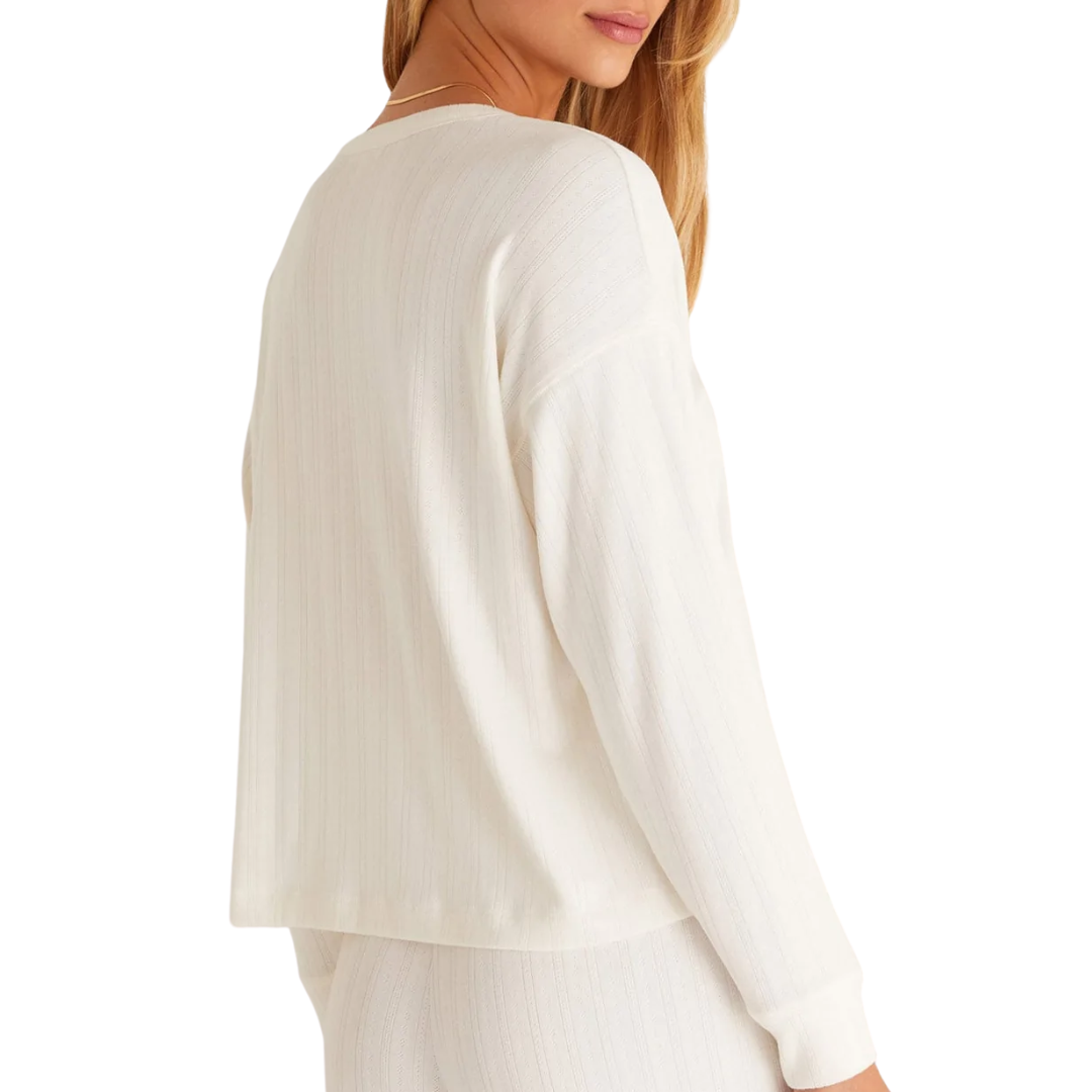 Z Supply Dusk Pointelle Long Sleeve Top