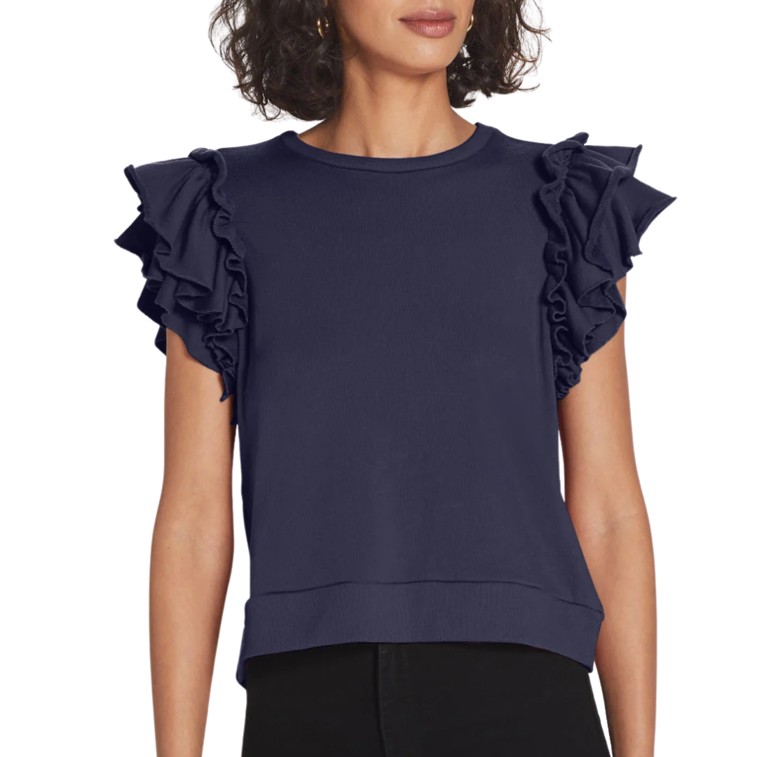 Goldie Sleeveless Ruffle Sweatshirt