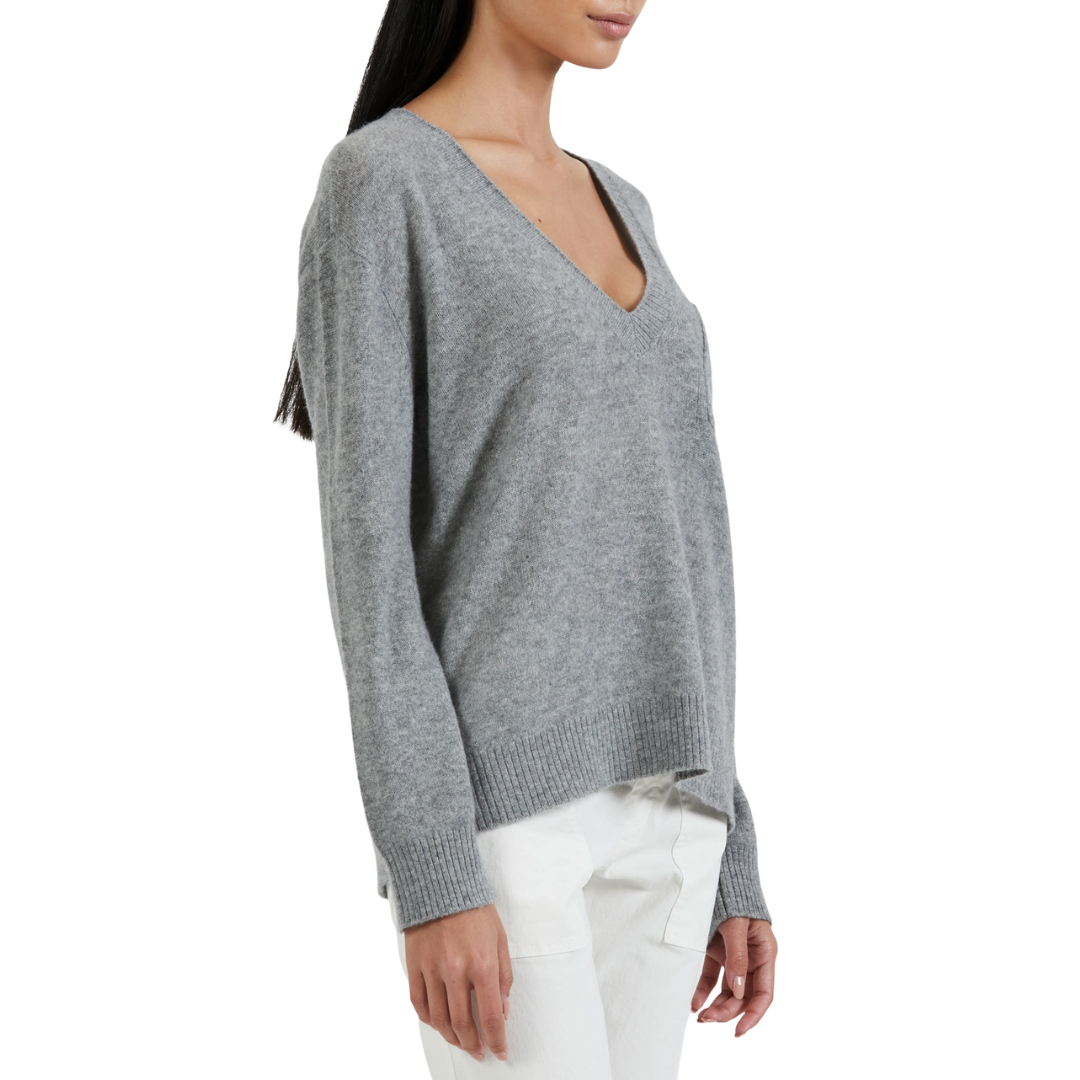 ATM Cashmere Deep V-Neck Pocket Sweater