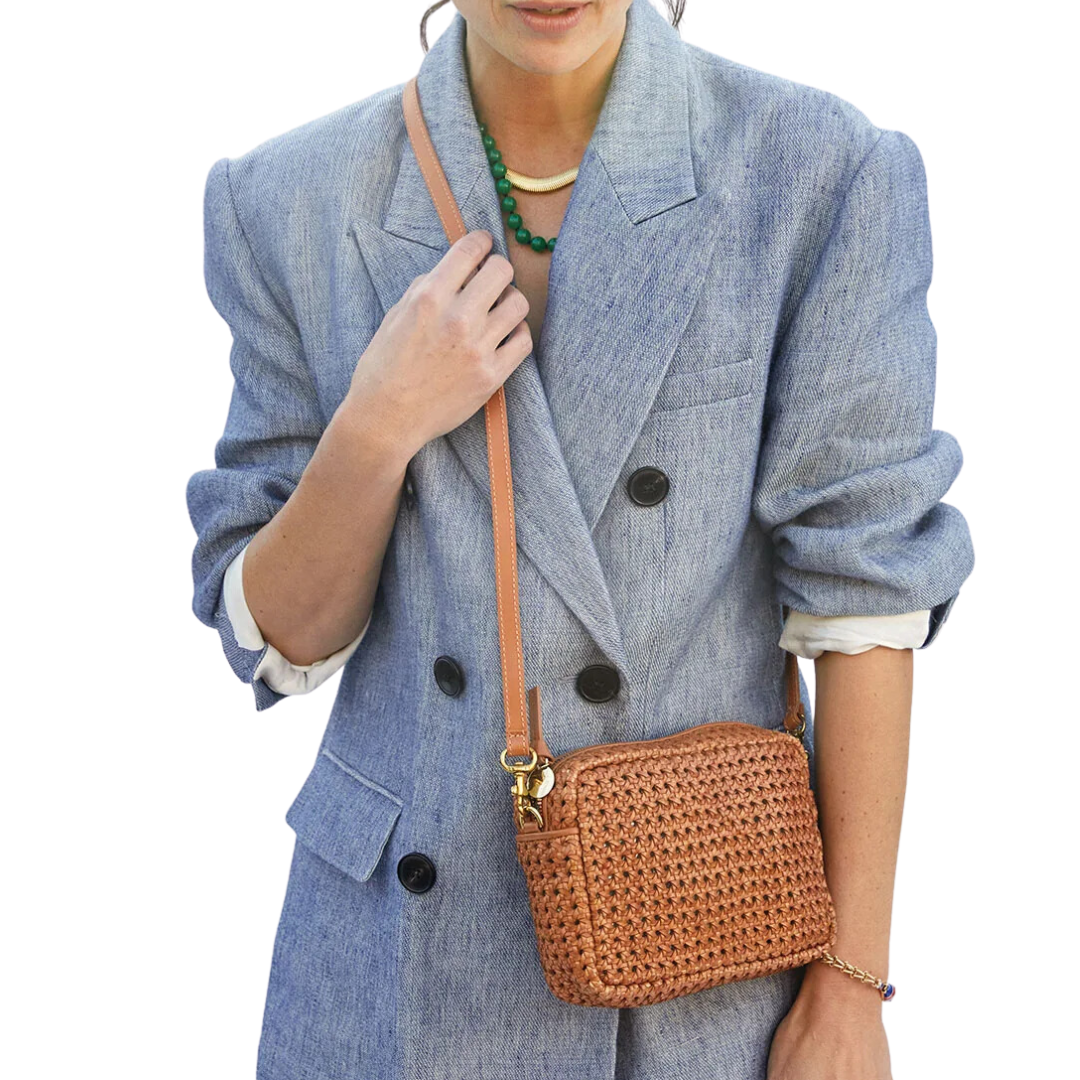 Clare V. Midi Handwoven Crossbody Bag