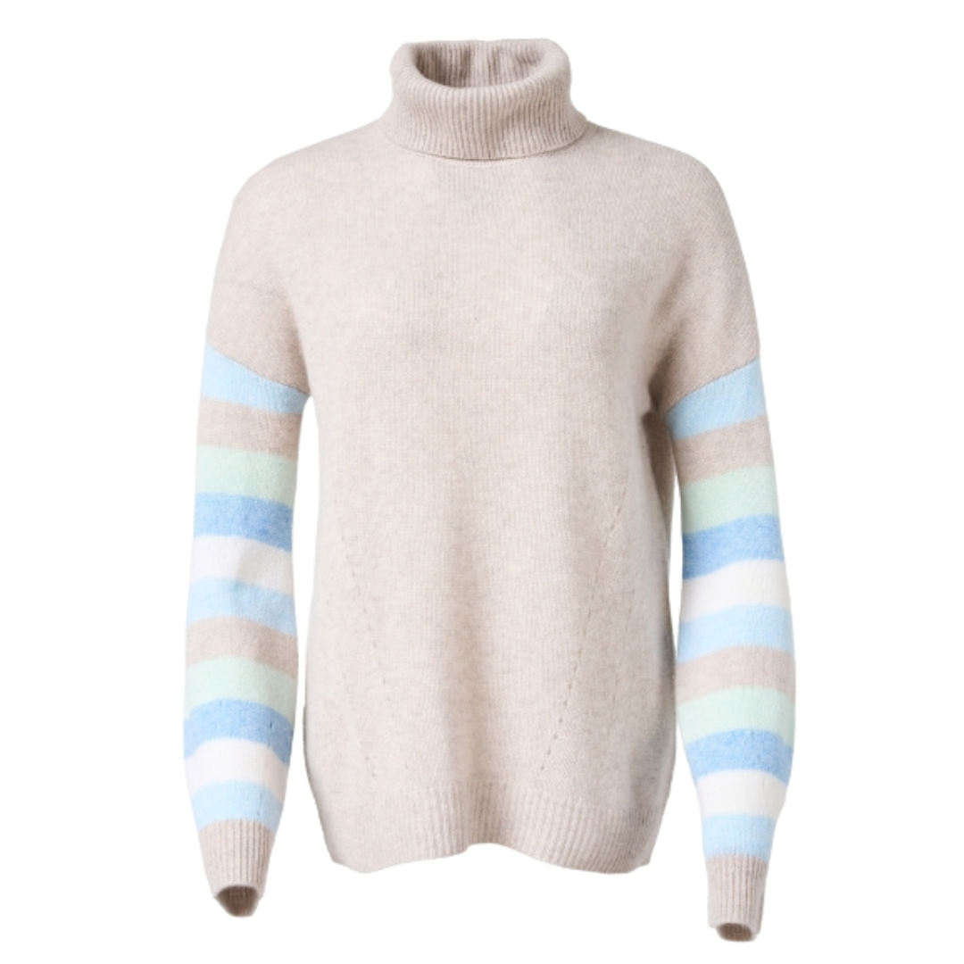 Kinross Cashmere Strip Sleeve Sweater