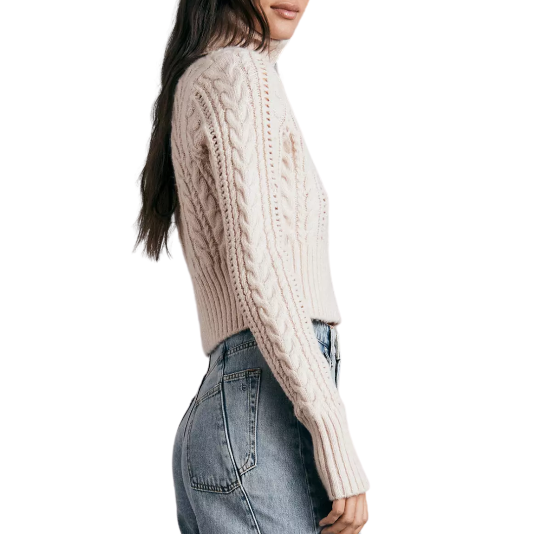 Rag & Bone Elizabeth Wool Cable Turtleneck