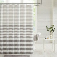 Olliix Home Grey Stripe Shower Curtain