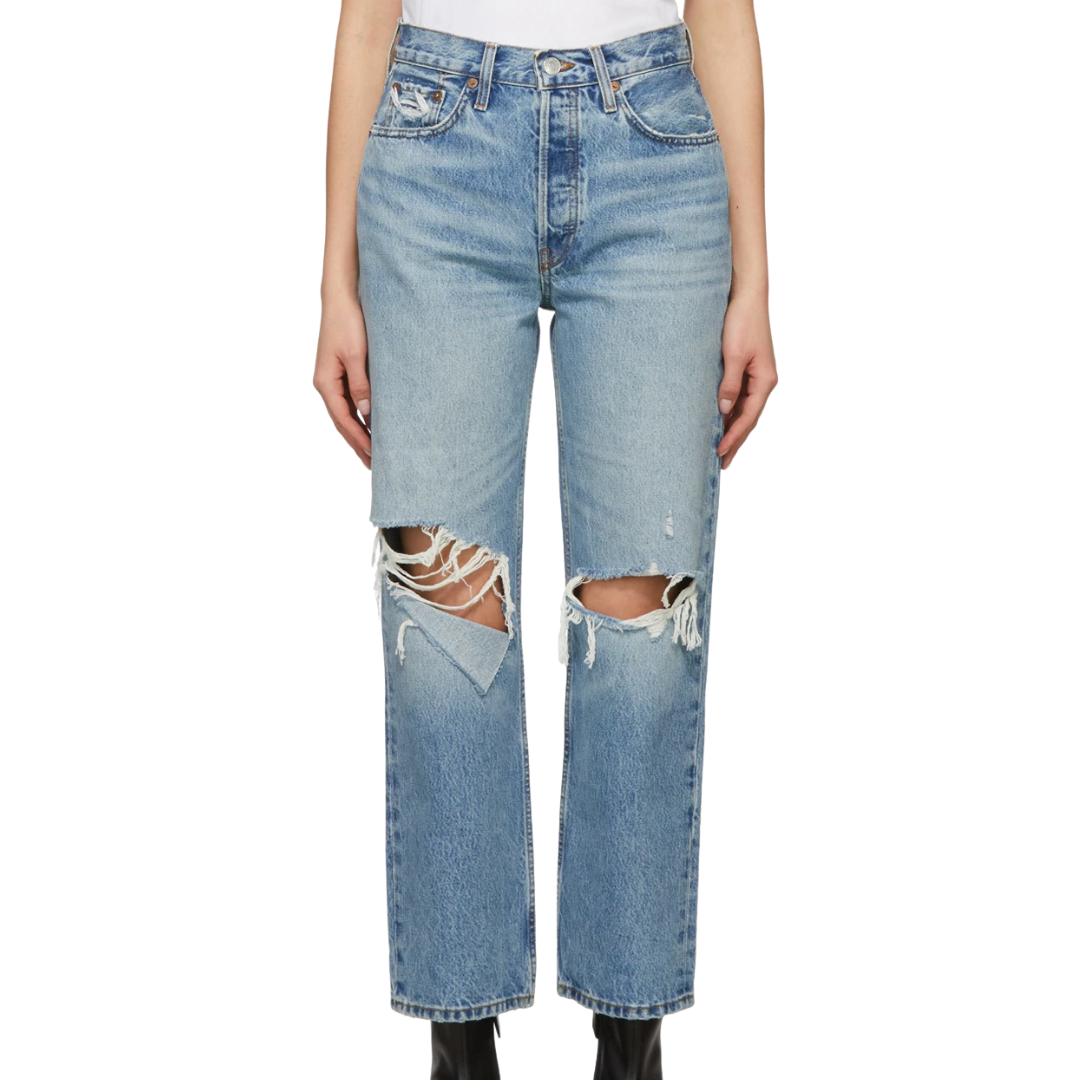 Re/Done Cropped 90's Low Slung Jeans