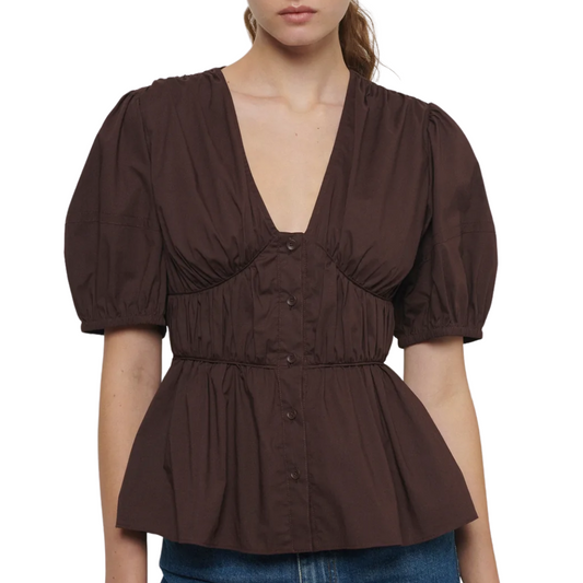 Derek Lam 10 Crosby Maureen Balloon Sleeve Top