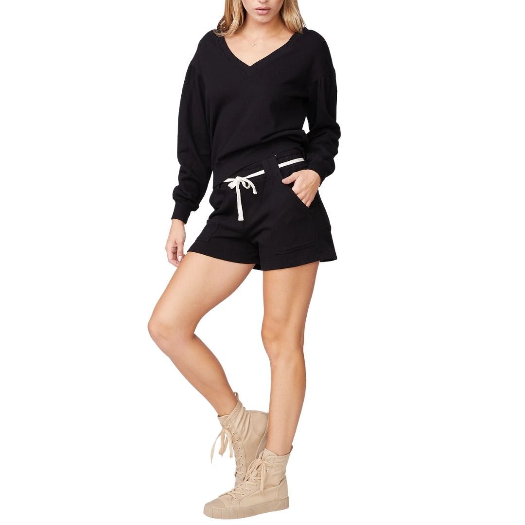 Monrow Shirred Sleeve Sweatshirt