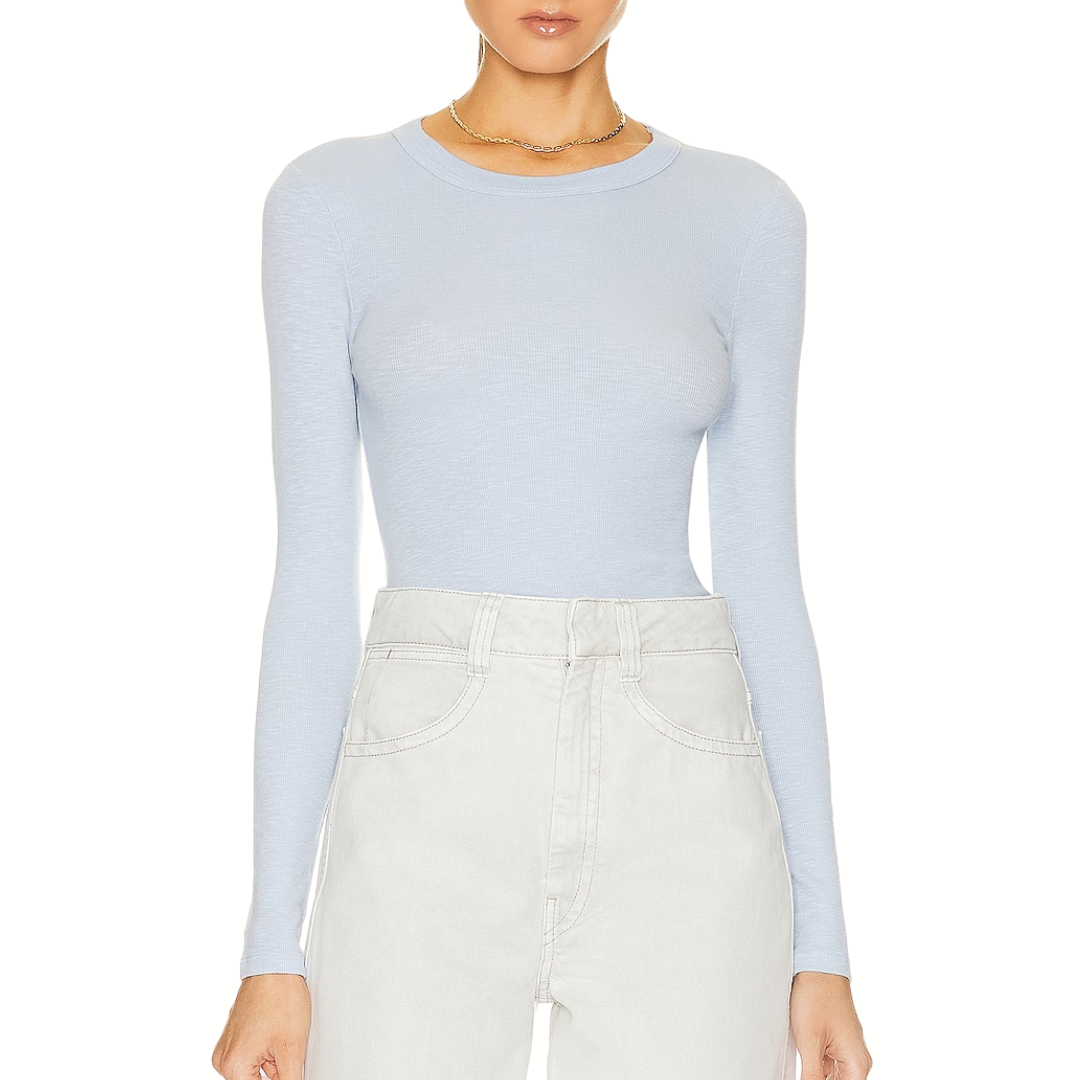 Enza Costa Textured Knit Long Sleeve Tee