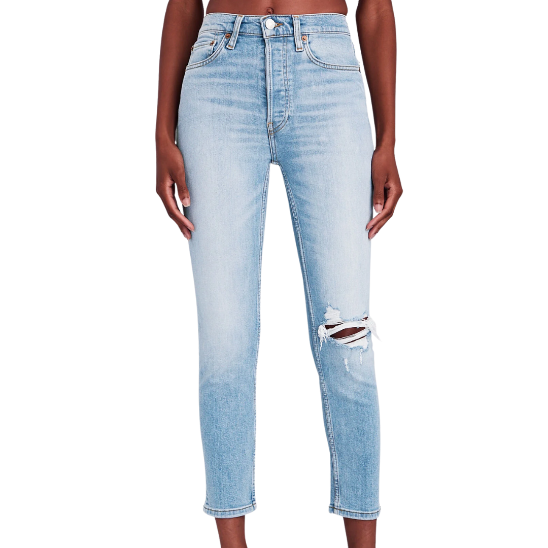 Re/Done 90's Azure Ankle Crop Jeans