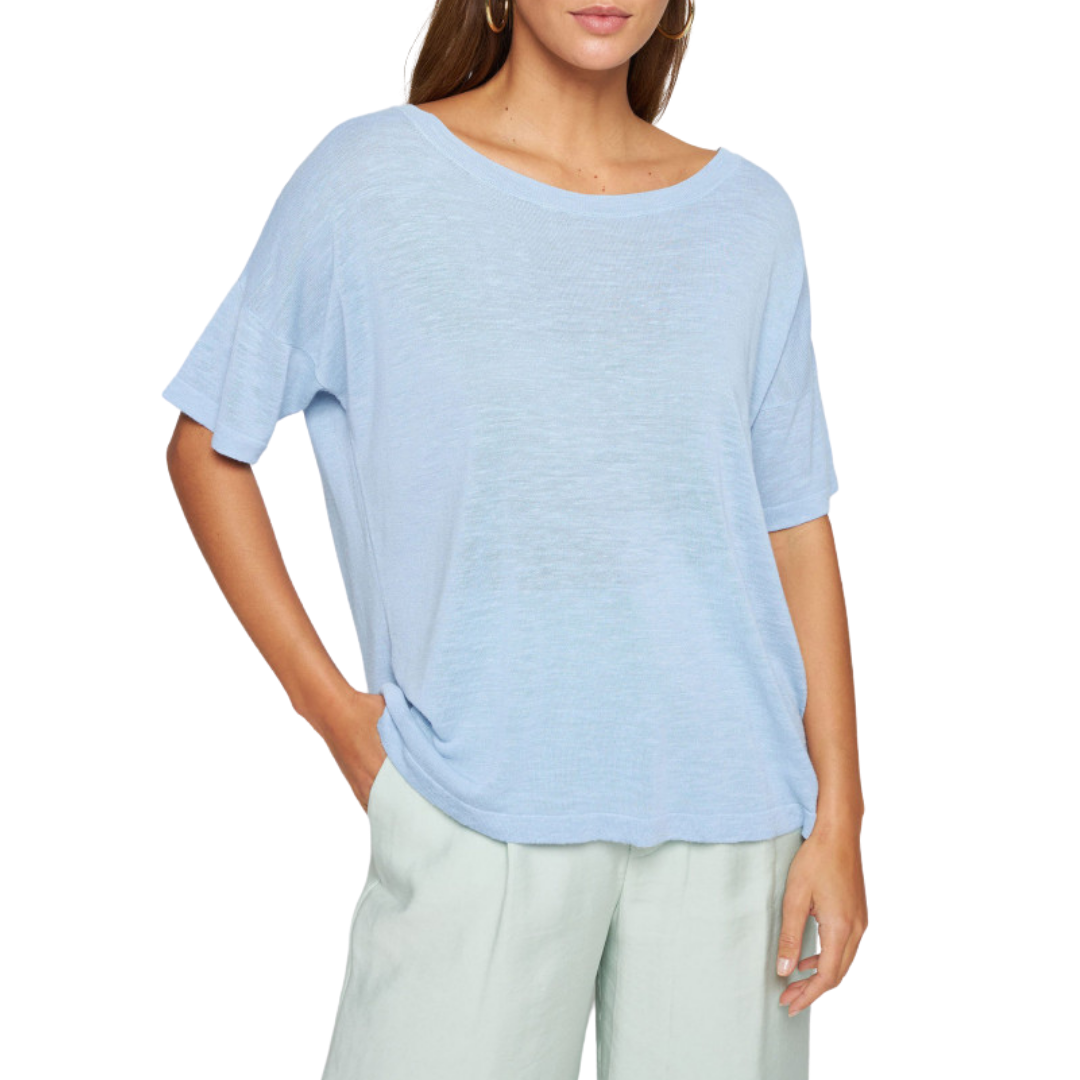 Maison Montagut Flamed Linen Button Back T-Shirt