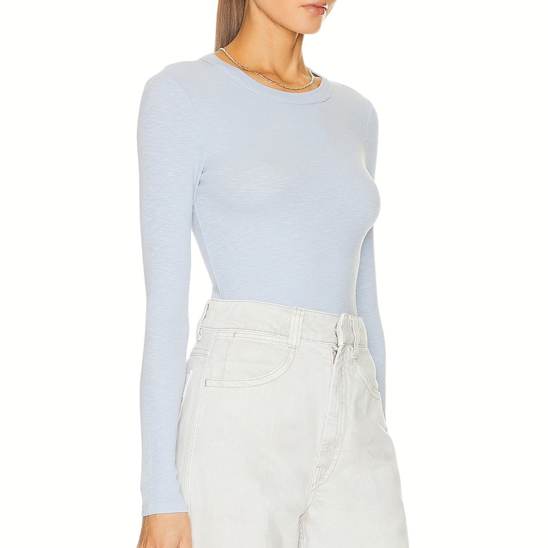 Enza Costa Textured Knit Long Sleeve Tee