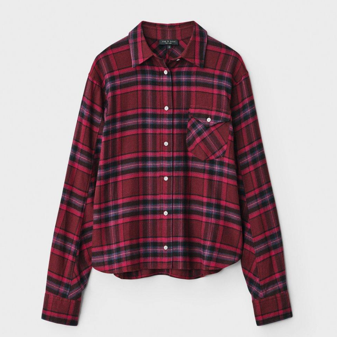 Rag & Bone Jonah Cropped Plaid Shirt