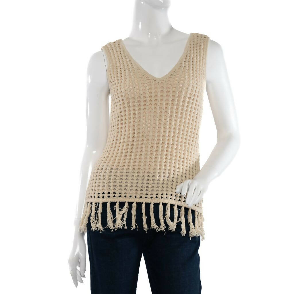 ECRU Fringe Tank Top