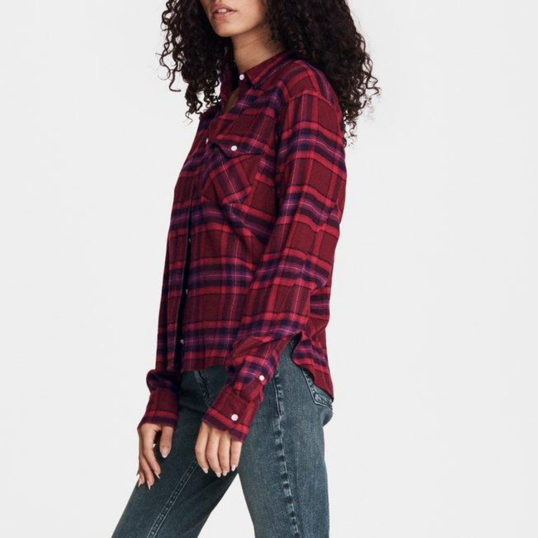 Rag & Bone Jonah Cropped Plaid Shirt