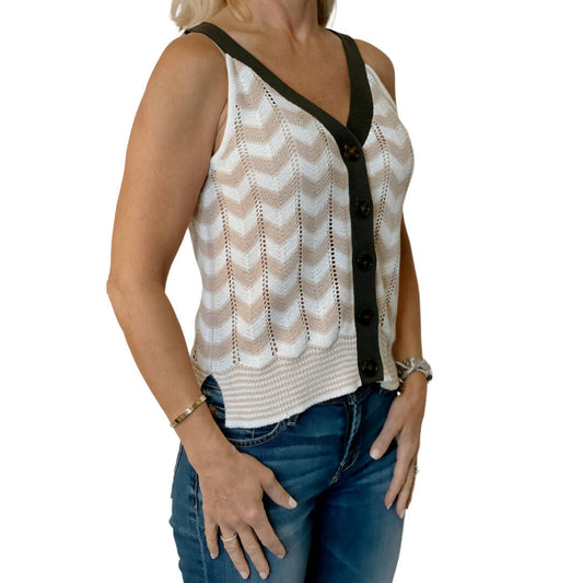 Autumn Cashmere Zig Zag Sleeveless Sweater