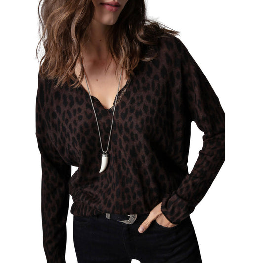 Zadig and Voltaire Brumy Cashmere Leopard Print Sweater