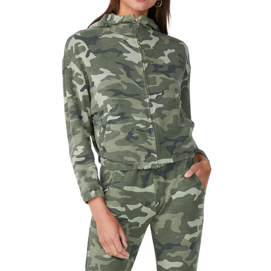 Monrow Camo Zip Up Jacket